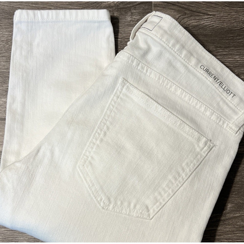 Current/Elliott The Skinny 1968 Mid Rise Ankle Jeans Sugar White SZ 28 (32x33)